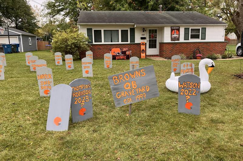 Freshly graves dug in North Royalton at the annual Halloween horror show, The Graveyard of...