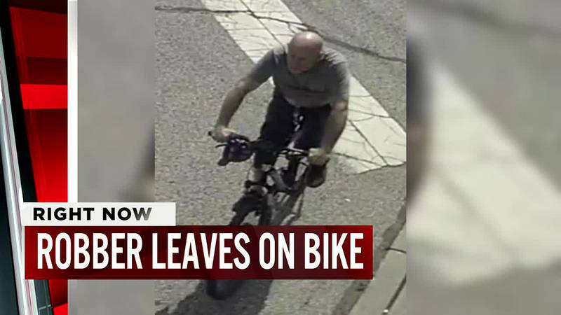 Trending this morning: robber leaves on bike, suspect on the loose