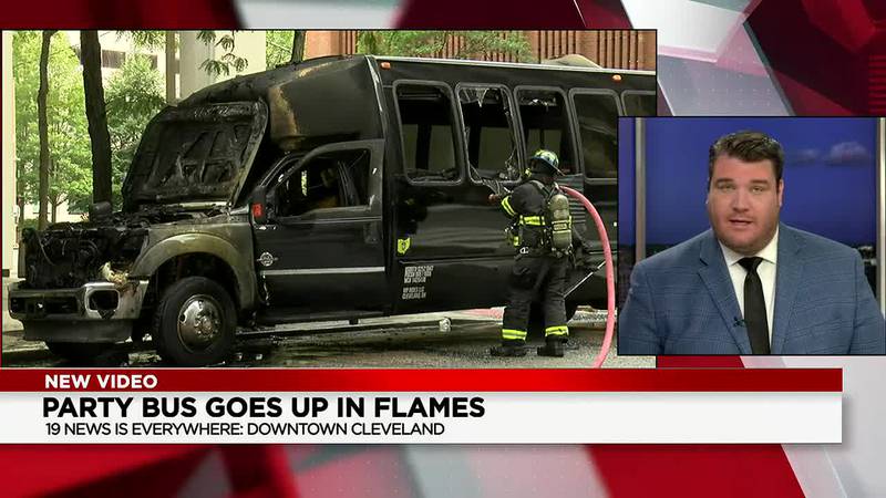 Party bus goes up in flames in Downtown Cleveland