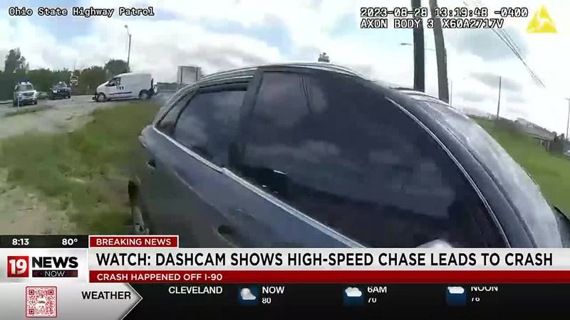 Highway patrol chase leads to high-speed crash caught on dashcam
