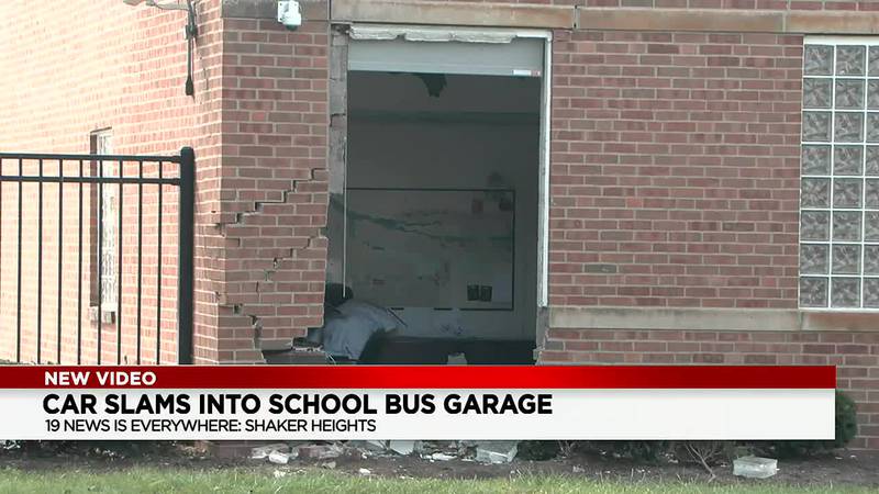 Car crashes into Shaker Heights bus garage building