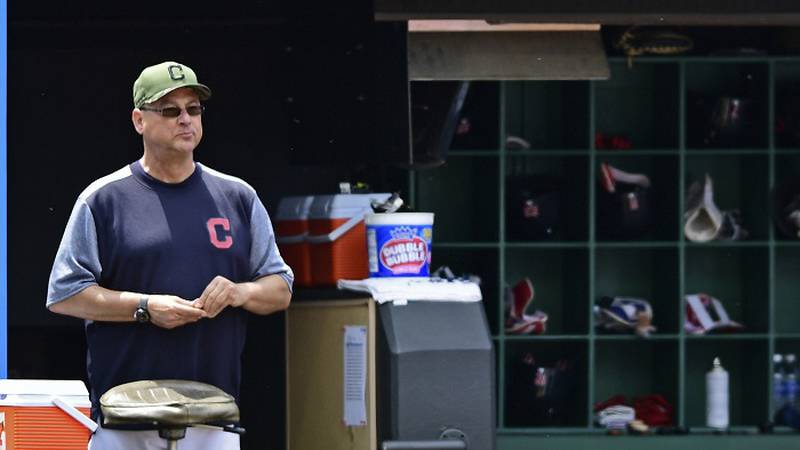 Cleveland Indians manager Terry Francona watches from the dugout in the fourth inning of a...